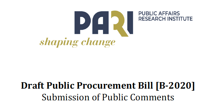 Submission to the Draft Public Procurement Bill