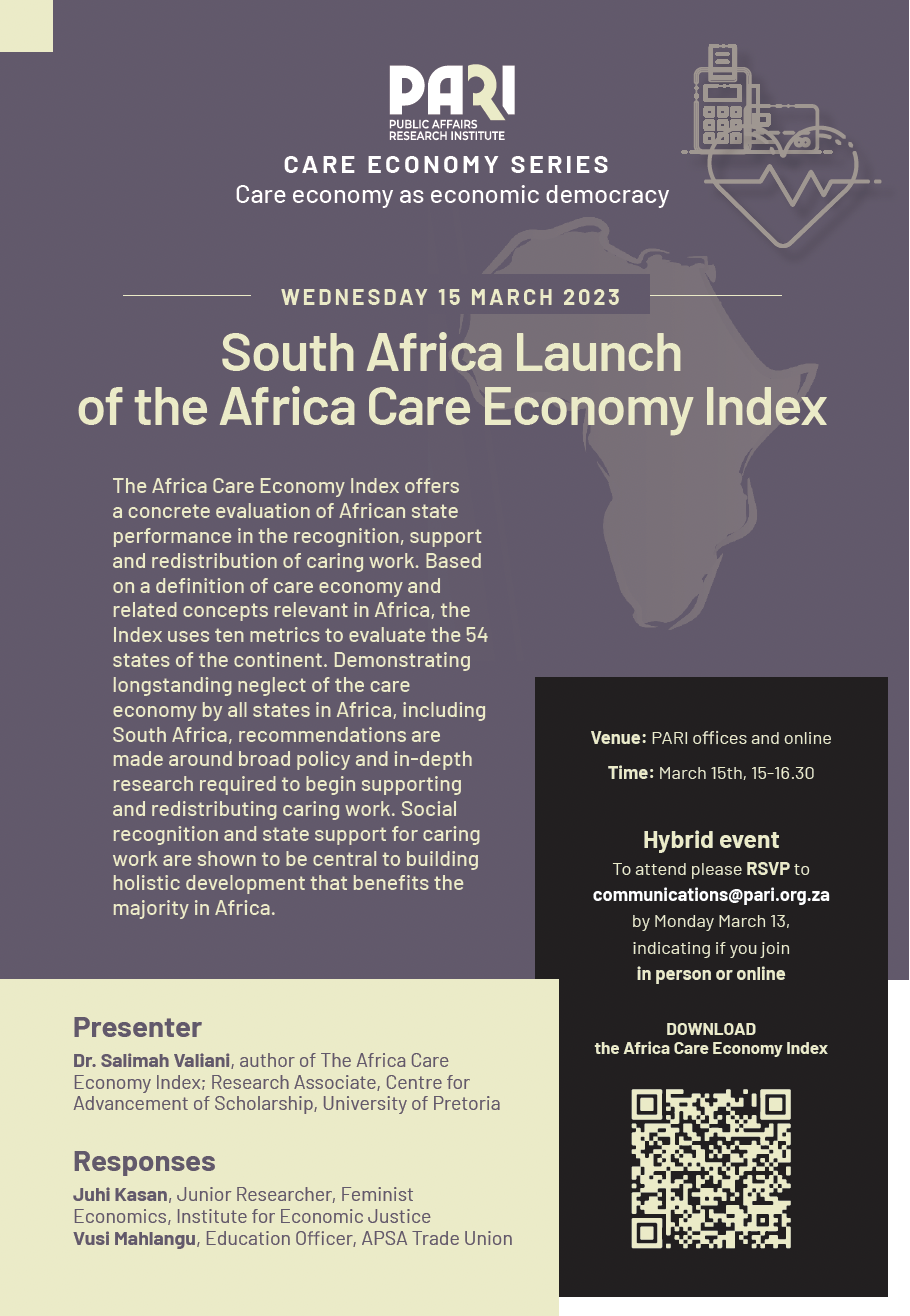 SA Launch of the Africa Care Economy Index