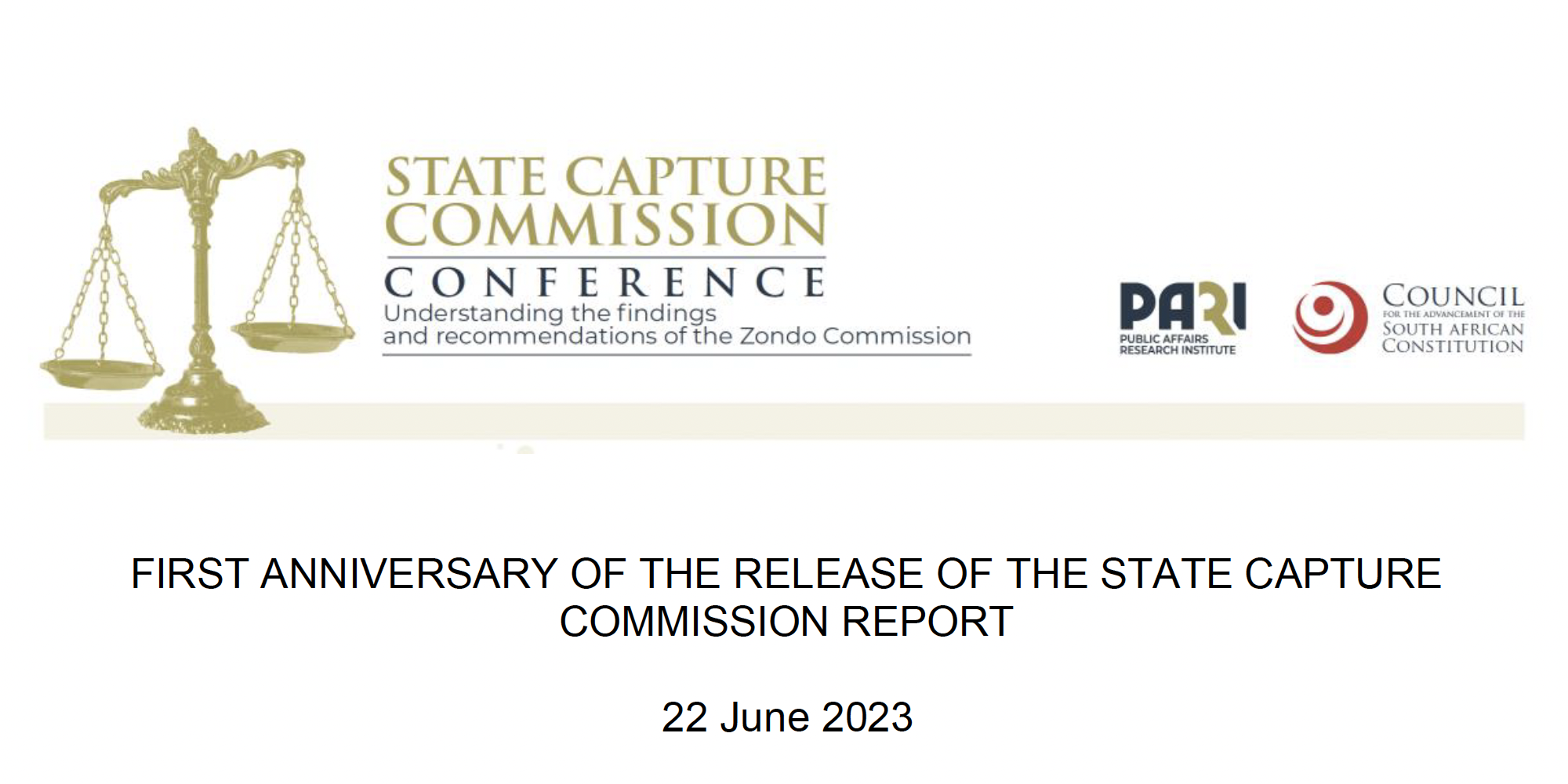 Statement | First Anniversary of the Release of the State Capture Commission Report