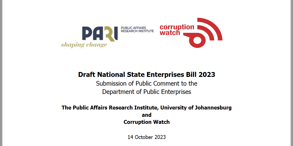 Submission on the Draft National State Enterprises Bill