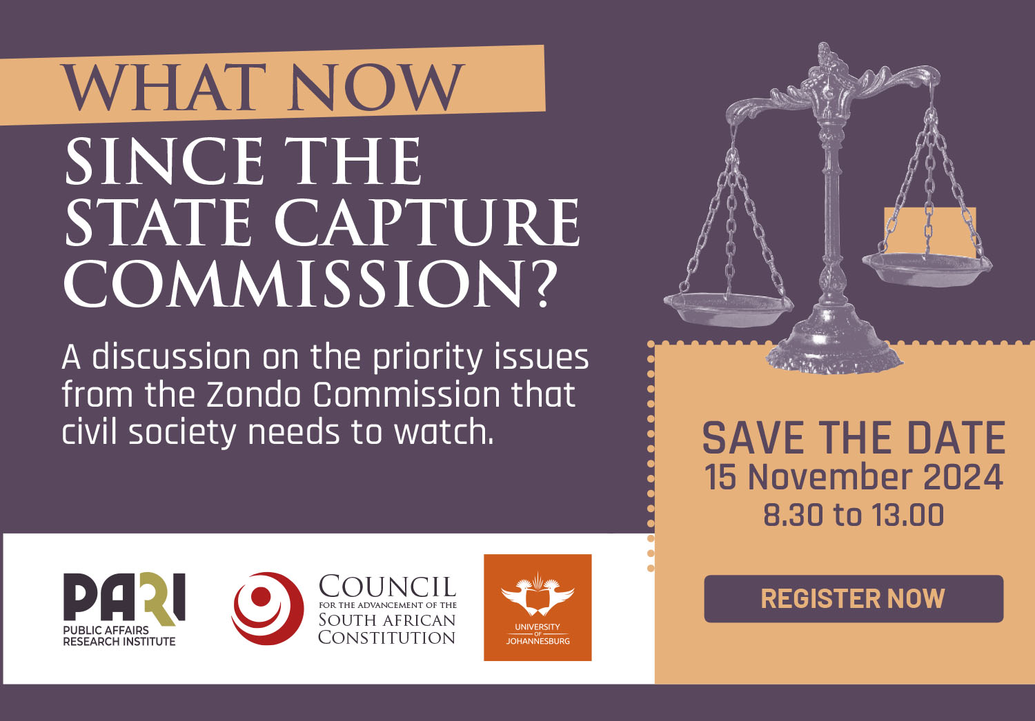 Save the Date | What Now Since the State Capture Commission?