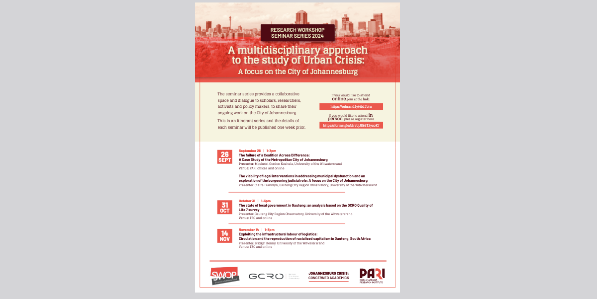 Urban Crisis Seminar Series 2024